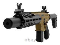 Fusil à air comprimé SIG MCX Canebreak. Cal. 177. Fusil d'assaut à plombs couleur sable et noir.
