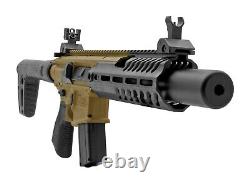 Fusil à air comprimé SIG MCX Canebreak. Cal. 177. Fusil d'assaut à plombs couleur sable et noir.