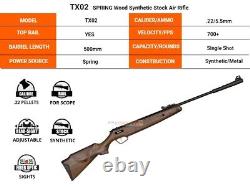 Fusil à air comprimé Salix TX02.22 à canon basculant avec ressort, aspect bois, 700+ FPS, 200 plombs