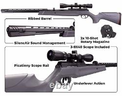 Fusil à air comprimé Umarex Synergis Elite à levier sous-jacent, calibre .22 avec cibles et plombs.