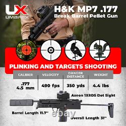 Fusil à air comprimé à canon basculant Umarex Heckler & Koch MP7 de calibre .177 avec bundle de plombs
