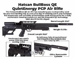 Hatsan Bullboss Qe. 25 Cal Pcp Air Rifle Avec Des Cibles Et 150x Pellets Bundle