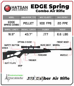 Hatsan Edge Spring Combo Break Barrel Air Rifle Avec Optima 3-9x32 Portée