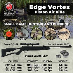 Hatsan Edge Vortex Combo. Carabine à air comprimé à canon basculant de 25 calibre noire avec lunette