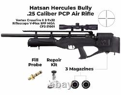 Hatsan Hercules Bully. 25 Cal Air Rifle Avec Portée Et Bagues Avec Boîtier Et Palettes