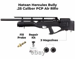 Hatsan Hercules Bully Pcp. 25 Cal Qe Air Rifle Avec Paquet De 150x Pellets Bundle