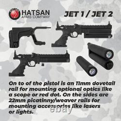 Hatsan Jet II. Combo carabine à air comprimé PCP et pistolet à air calibre .22 avec ensemble de 250 plombs.