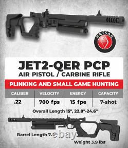 Hatsan Jet II Régulé QE. Carabine à air PCP à levier latéral de calibre .22 JET2-QER avec plombs