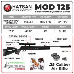 Hatsan Mod 125 Sniper Vortex Qe. 25 Calibre Air Rifle And Wearable4u Bundle