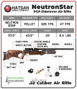 Hatsan Neutronstar. 22 Calibre Préchargé Pneumatique Pcp Air Rifle