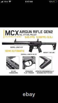 Sig Sauer MCX GEN 2.177 Caliber CO2 Air Rifle AIR-MCX-177-G2-BLK translates to 'Fusil à air comprimé Sig Sauer MCX GEN 2.177 Calibre CO2 AIR-MCX-177-G2-BLK' in French.