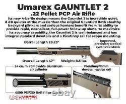 Umarex 2254825 Gauntlet 2 PCP Carabine à plomb. Carabine à air comprimé à verrou de calibre .22
