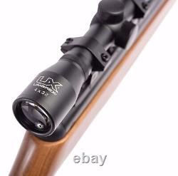 Umarex Emerge. Carabine à air comprimé à canon cassant de calibre .22, avec crosse en bois, mallette et munitions.