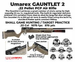 Umarex Gauntlet 2 Pcp. 22 Cal Air Rifle Withscope & Pellets & Pump & Targets Bundle