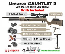 Umarex Gauntlet 2 Pcp. 22 Cal Air Rifle Withscope & Pellets & Pump & Targets Bundle