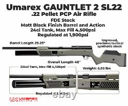 Umarex Gauntlet 2 SL22.22 Cal PCP Carabine à air à levier latéral avec plombs, cibles et lunette de visée