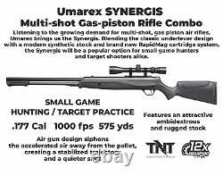 Umarex Synergis. Carabine à air comprimé à piston à gaz calibre .177 avec levier sous garde, combo 3-9x40 avec anneaux.