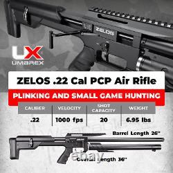 Umarex Zelos. 22 Cal PCP Fusil à air de précision avec cibles & plombs & lunette & étui