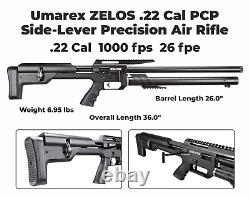 Umarex Zelos. 22 Cal PCP Fusil à air de précision avec cibles & plombs & lunette & étui