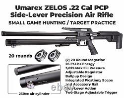 Umarex Zelos. 22 Cal PCP Fusil à air de précision avec cibles & plombs & lunette & étui